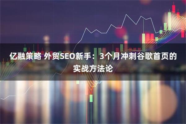 亿融策略 外贸SEO新手：3个月冲刺谷歌首页的实战方法论